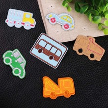 PGY 1PCS Cheap Cartoon Trolley series Bus Embroidered Clothes Stickers Big truck crane Patches Fortune Badges DIY Patch Kawaii 2024 - buy cheap