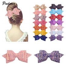 Pudcoco 5PCS Fashion Hair Bows Sequin Sparkle On Clip Baby Toddler Girls Baby Bows Bling Hair Pin 2018 New 2024 - buy cheap