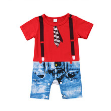 0-24 M New Born Roupas 2019 Denim Macacão de Bebê Das Meninas Dos Meninos Do Bebê Roupas Bodysuit Crianças Casuais Calças de Brim infantil Conjunto Macacão 2024 - compre barato