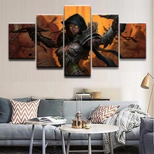 5 Pieces Game Demon Hunter Diablo III Wall Art Picture Modern Home Decor Bedroom Canvas Printed Modern Painting Decor Framework 2024 - buy cheap