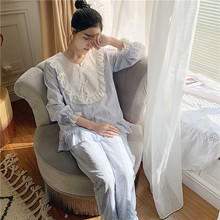 Pajamas Suit Women Princess Sweet Pyjamas Fairy Femme Pajama Sets Autumn Long Sleeve Cotton Lovely Pyjama Sleep Lounge 2024 - buy cheap