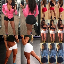 Womens Summer Sexy Hot Gym Workout  Stretch High Waist Skinny Elastic Shorts 2024 - buy cheap