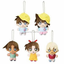 20/Lot Cute 5 Styles Q Conan Baby 8CM Mini Bag Xmas Pendant For Kids Plush Doll Keychain Figure Retail 2024 - buy cheap