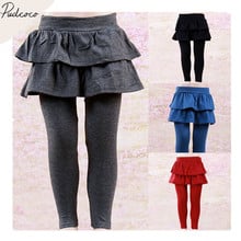 2018 Brand New Infant Kids Baby Girls Pantskirt Warm Culottes Solid Leggings Ruffled Layered Tutu Skirt Long Pants Bottoms 2-8T 2024 - buy cheap