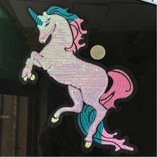 Parche de lentejuelas de unicornio de colores finos, parches de dibujos animados para planchar, caballo arcoíris, accesorios de costura DIY, decoración para insignias de ropa 2024 - compra barato