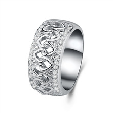 Anillo de boda con forma de corazón de lujo hueco para mujer, anillos de regalo de pareja, joyería de cristales de Zirconia cúbica clásica 2024 - compra barato