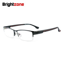 Bright Zone-Gafas de titanio chapadas en IP para hombre, nuevas gafas graduadas con montura, súper ligeras, de media llanta, a la moda 2024 - compra barato