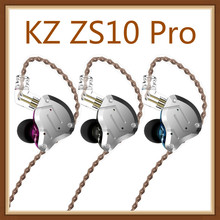 Kz zs10 pro metal em fones de ouvido 10 unidades híbrido 4ba + 1dd alta fidelidade graves fones esporte com cancelamento ruído fone monitor 2024 - compre barato