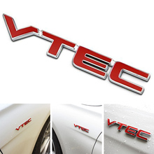 Logotipo de VTEC de Metal para coche, pegatina de insignia para Honda, color rojo y plateado, el más nuevo 2024 - compra barato