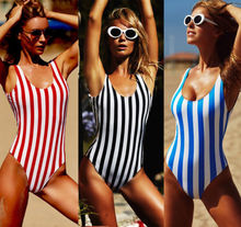 2019 Fashion Womens Stripped One Piece Push Up Padded Monokini Beach Swimwear Swimsuit Bikini Bathing 2024 - buy cheap