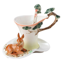 Deer Coffee Cups With Saucer Tea Milk Mug Set Spoon Creative Ceramic Drinkware European Style Bone China Gifts 2024 - buy cheap
