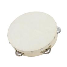 8 Inch Musical Tambourine Hand Held Wooden Ring Sheepskin Drum Bell Orff Instrument Educational Musical Toys for KTV Party Kids 2024 - buy cheap