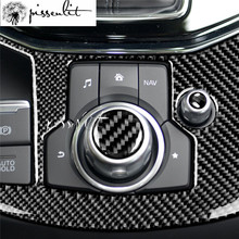 Perilla de botón de volumen para Mazda 3, Mazda 6, CX-9, 16- 2018, piezas de fibra de carbono reales, accesorios de pegatinas para Interior de automóviles 2024 - compra barato