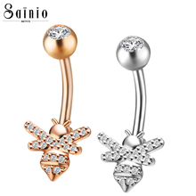 Sexy Dangle Navel Belly Button Rings Stainless Steel Zircon Bee Honeybee Body Jewelry Piercing Barbell Sainio 2024 - buy cheap