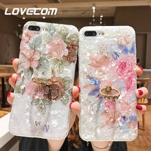 LOVECOM Retro Floral Ring Stand Phone Case For iPhone 12 Mini 11 Pro Max XR XS Max X XS 7 8 Plus Case Soft IMD Dream Shell Cover 2024 - купить недорого