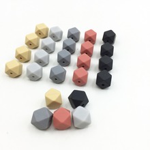 100 Pcs Silicone Teething Beads Hexagon 13mm Nursing Chew Necklace Diy Jewelry Findings Bpa Free Teether Beads For Baby-wooden 2024 - buy cheap