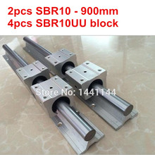 SBR10 linear guide rail: 2pcs SBR10 - 900mm linear guide + 4pcs SBR10UU block for cnc parts 2024 - buy cheap