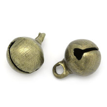 Encantadores colgantes de encanto campana de Navidad bronce antiguo 6x9mm,200 Uds (B22084) 2024 - compra barato