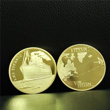 100 шт./лот dhl Бесплатная доставка RMS Титаник Позолоченные памятные монеты путешествие Титаника 2024 - купить недорого