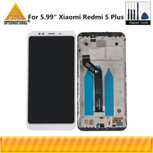 Axisinternacional-pantalla LCD Original de 5,99 pulgadas para Xiaomi Redmi 5 Plus, con marco y Digitalizador de Panel táctil, para Redmi 5 Plus 2024 - compra barato