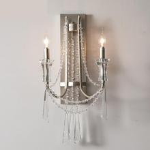 Candelabro led de plata Vintage para espejo, iluminación de pared retro para dormitorio y salón, para villa, vestíbulo del hotel de cristal 2024 - compra barato