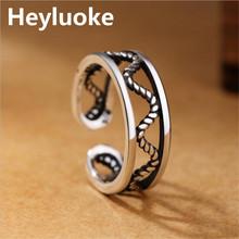 HEYLUOKE-anillos de 100% para U Lightning Wave, joyería tailandesa Vintage, anillo abierto para regalar, el mejor regalo 2024 - compra barato
