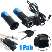 1Pair Electric Bike Throttle With LCD Display Electric Scooter Handlebar Grip For Scooter Bike 24V 36V 48V Bicycle Accessories 2024 - buy cheap