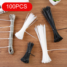 100 Pcs portable Nylon rope tie Milk White Black Adhesive Fastener TapeTies Buckle belt Reel line Accessory office home supplies 2024 - buy cheap