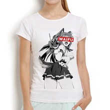 Japan anime WAIFU girl t shirt women jollypeach brand new white casual short sleeve femme tshirt 2024 - buy cheap