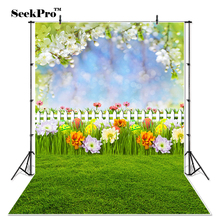 Thin Vinyl easter wooden Fence flowers eggs children Photo Backdrops Printed indoor professional Photographic Studio Backgrounds 2024 - buy cheap