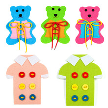 14x 18cm Felt Cloth 1 Pcs Puzzle Game Diy hand Little Bear Learn to Tie Shoes kids toy Felt Craft Non Woven School Study Tools 2024 - buy cheap