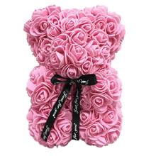 Свадебные украшения, розовый медведь, пенопластовый медведь, сделай сам, Искусственный цветок розы, медведь, ремесло, пенопластовые шарики, подарок на день Святого Валентина, свадебные принадлежности 2024 - купить недорого