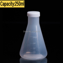 250ml 2pcs/pack PP graduated conical flask Erlenmeyer flask with scale Triangle volumetric flask with cover for chemical test 2024 - buy cheap