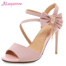 Lasyarrow 2019 new party wedding shoes women sandals peep toe elegant thin high heels shoes ladies summer dress shoes J772 2024 - buy cheap