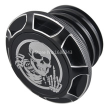 Cubierta de aceite de motocicleta con calavera negra, cubierta de tornillo áspero para manualidades, compatible con Harley Sportster 883 1200 XL XL883 48 96-14 2024 - compra barato