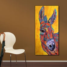 AAVV Cartazes e Estampas Grandes Olhos Asno Bonito Pintura de Impressão na Lona para Home Office Decoração Da Parede Pintura A Óleo Artes nenhum Quadro 2024 - compre barato