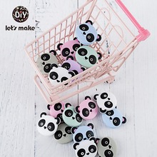 Presale 5pc Silicone Beads Cartoon Panda Shape Food Grade Silicone Teething Necklace Tiny Rod Accessories BPA Free Baby Teethers 2024 - buy cheap