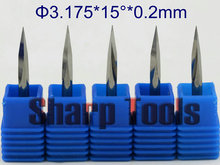 15 Degree 3.175*0.2MM 3-Edge V Cutter wood router bit CNC Engraving tools, Carbide end mill CNC PCB engraving bits router tool 2024 - buy cheap