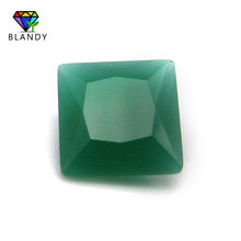Unpolished Green Glass Gem Stone 3x3~11x12mm Square Shape Princess Cut Malay Jades Synthetic Glass Beads For DIY Jewelry 2024 - buy cheap