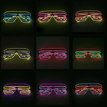 Free Shipping 2 Colors Combined Women Shutter LED Luminous Glasses Frame Halloween Carnival Fashion EL Glasses Frame 2024 - buy cheap