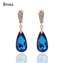 Irina-brincos modernos, 6 cores, gota, cristal de zircônia, mulheres, pendurados, joias para festa de casamento 2024 - compre barato