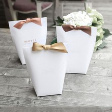 100Pcs Small Paper Box With Ribbon Wedding Gift Bags Cookies Chocolate Candy Box Jewelry Gift Packaging Bag Party Favor Birthday 2024 - buy cheap