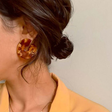 Brown New Vintage Round Acrylic Stud Earring for Women Acetate Resin Circular Geometric Statement Earring Oorbellen Jewelry 2020 2024 - buy cheap