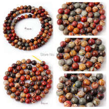 High Quality Natural Picasso Stone Round 4/6/8/10/12/14/16mm Necklace Bracelet Jewelry DIY Gems Loose Beads 15 Inch wj77 2024 - buy cheap