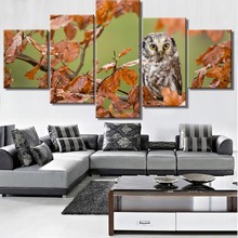 Modular 5 Piece HD Print Fall Owl Picture Cuadros Landscape Canvas Wall Art Home Decor For Living Room Canvas Painting 2024 - buy cheap