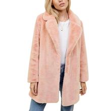 Elegant Pink Shaggy Women Faux Fur Coat Streetwear Autumn Winter Warm Plush Teddy Coat Female Plus Size Overcoat Party 2024 - buy cheap