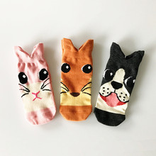 Милые детские носки, хлопковые 3D Детские носки для мальчиков и девочек, цветные короткие носки с животными, собаками, лисами, кроликами, Детская летняя брендовая забавная обувь 2024 - купить недорого