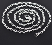 DoreenBeads 12 Silver Plated Textured Chain Necklaces 4.2x2.8mm 20" (B14098) yiwu 2024 - buy cheap