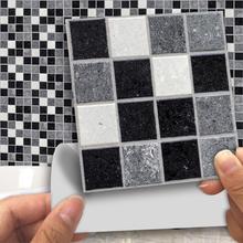 18pcs Self adhesive Waterproof Black marble Mosaic Wall Art Kitchen Furniture Tile Sticker Wall Decal 10*10cm 2024 - buy cheap