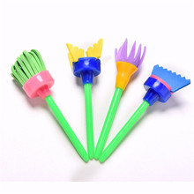 HOT Easy to learn 4pcs/set new DIY Painting Tools Drawaing Toys Flower Stamp Sponge Brush Set Art Supplies For Kids 2024 - buy cheap